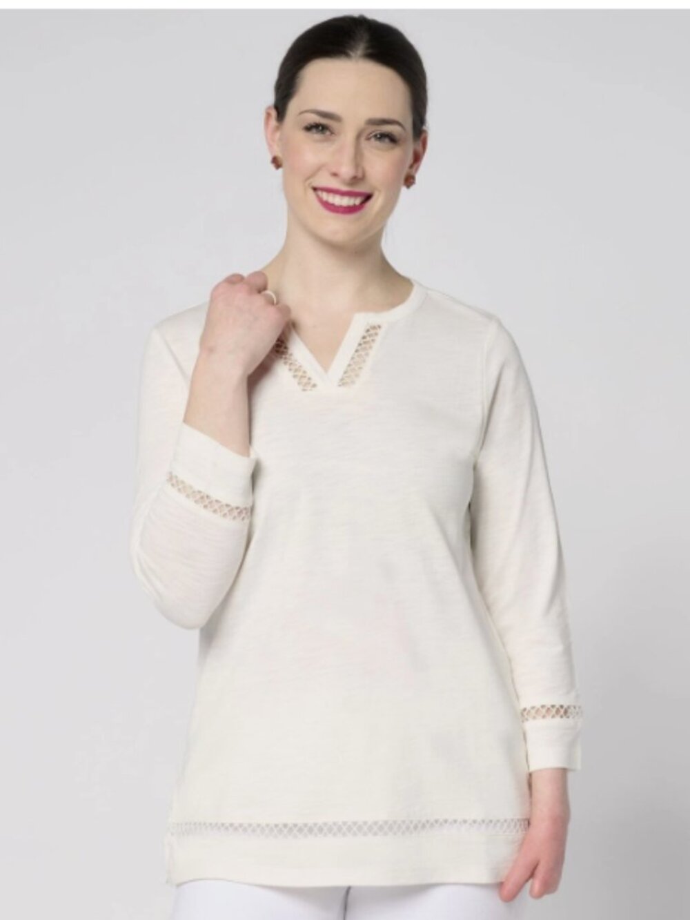 Slub Knit Breezy Bliss Open Trim Top - Size: Large - NIP